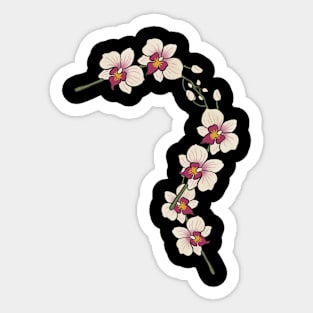 Orchid Wildflower Flora Bloom Blossom Vintage Sticker